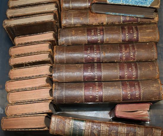 A large quantity of leather bound volumes